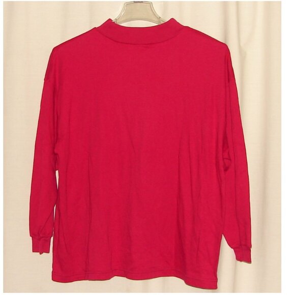 Vtg International Sportswear Mock Neck Pullover TOP, Plus Size 3X, Red - Picture 4 of 7